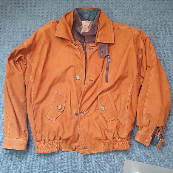 Vintage 1990's Echtes Leder Brown Leather Jacket mens RARE 3XL Great condition - Picture 3 of 12